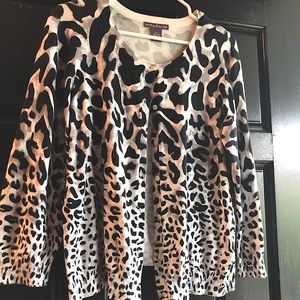 Black/Grey animal print cardigan XL